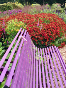 colourful seat in garden