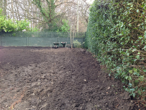 new layout starts to take shape and plant bed preparation starts