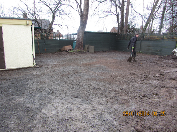 Driveway and garden ready for the new design